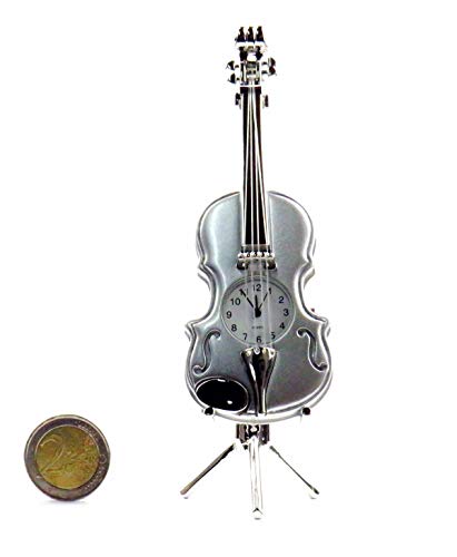 Siva Clock Violin grau Quarzuhr aus Metall in Violin/Geigen Design