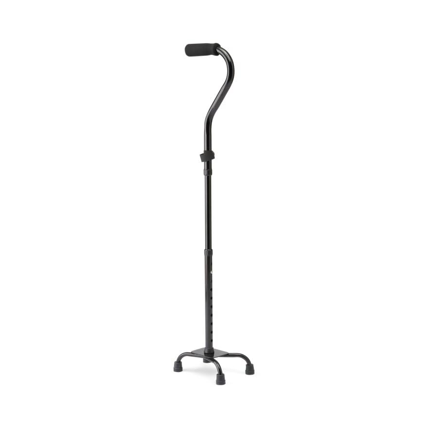 Medline Folding Cane, Small Base, Quad, Black
