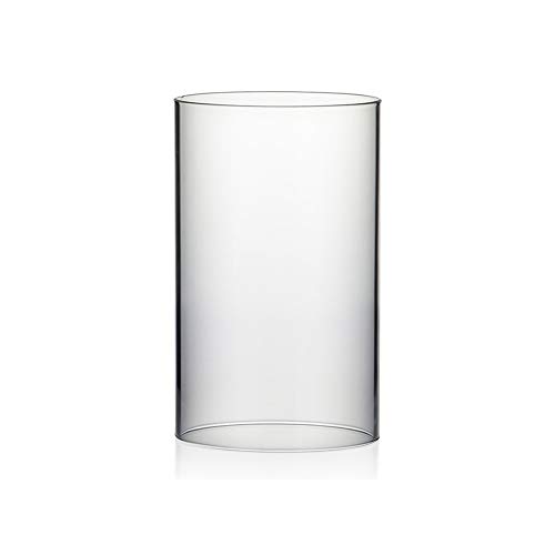 WGVI Hurricane Candle Holder Sleeve, Wide 6″, Height 10″, Clear Glass Cylinder Candleholder, Chimney Tube, Open Ended Candle Shade, 1 Piece