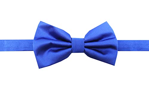 Image of Tie Studio Mens Formal Solid Bow tie | Satin | Microfiber | Standard Size | Premium fabric | Superior Clip Hold | Packaging - Box | Colour - Black Bow Tie (Set of 1)