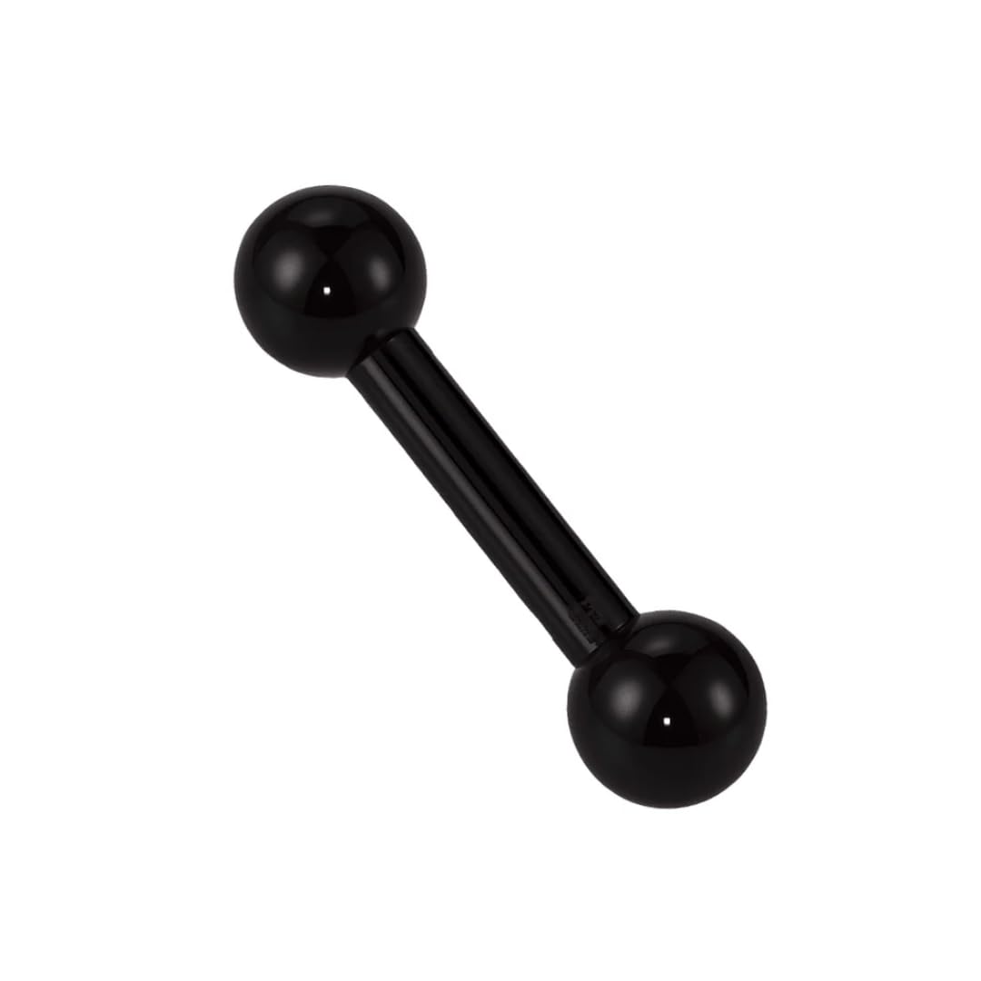 Zungenring aus eloxiertem 316L-Edelstahl mit Kugelenden, mit Sterlingsilber überzogen, gerader Barbell-Zungenpiercing-Schmuck, sicherer Schraubbolzen für orales Piercing