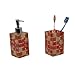 Produktbild SANWOOD 2tlg Set Bad Accessoires Seifenspender Zahnputzbecher/Mundspülbecher Mosaik Orange