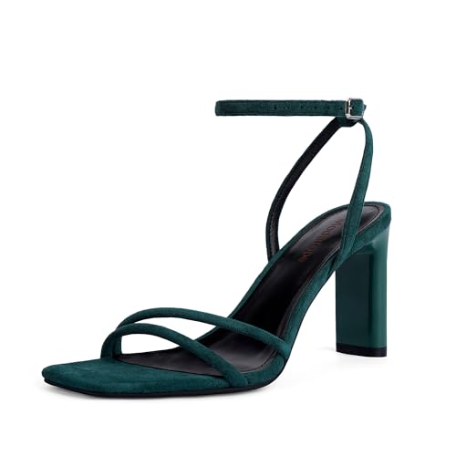 Image of Modatope Womens Sandals Square Open Toe Chunky High Heels Strappy Ankle Strap Sandals Comfort Dress Party Shoes