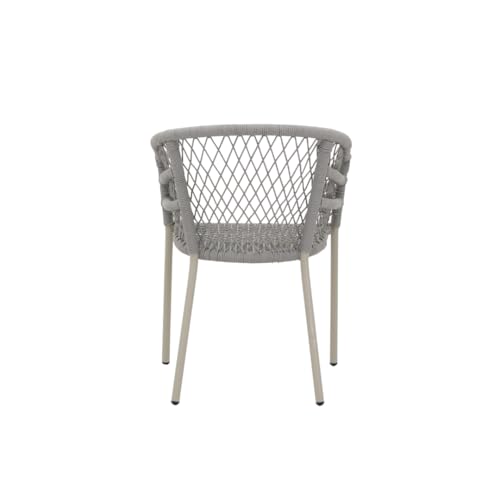 Image of Royaloak Genting Malaysian Aluminium Outdoor Chair | Hand Woven Rope Design | Curved Backrest with Anti-Slip Legs | Rust-Resistant Aluminium Frame | Modern Chairs for Garden, Terrace & Balcony