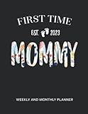 Photo Gallery first time mommy est. 2023: weekly and monthly planner tracker organizer for awesome new moms. promoted to mommy gifts flower cover design Photo Gallery first time mommy est. 2023: weekly and monthly planner tracker organizer for awesome new moms. promoted to mommy gifts flower cover design