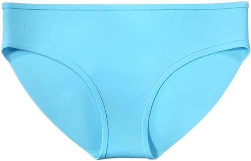 Hfnnhl Frauen Wasserdichte Schwimmhöschen Damen Badehose, Silikon Bikini Unterwäsche, Hochelastische Aus Silikon Shorts Auslaufsichere Höschen (Color : Blue, Size : one size)