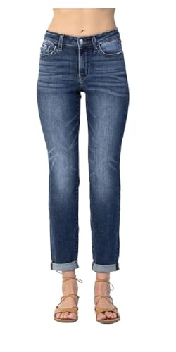 Judy Blue Basic Cuffed Slim Fit Basic Cuffed Jeans (Style: 82428)