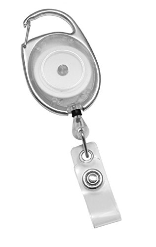 Identity Plus: White Premier Retractable YoYo Badge Reel Card Pass Holder (75)