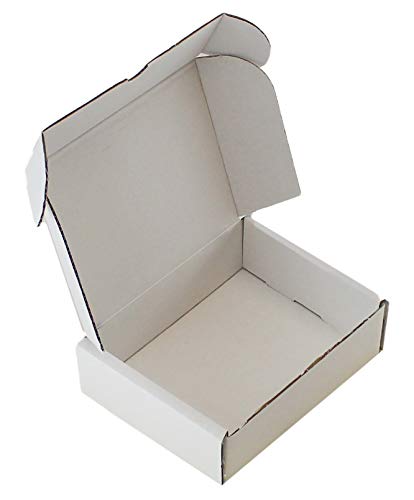 WHITE OR BROWN SHIPPING CARDBOARD BOXES POSTAL MAILING GIFT PACKET SMALL PARCEL (7" x 5" x 2", WHITE, 1)