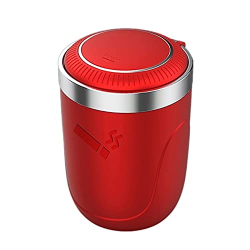 Posacenere per Auto Posacenere Auto con Luce LED Push Type Auto Vehicle Cigaretta Portacenere ASCORSO (Color Name : Rosso)