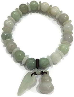 Lucky Stone Natural Jade Bracelet Feng Shui Handmade with Wu Lou for Attract Money and Wealth