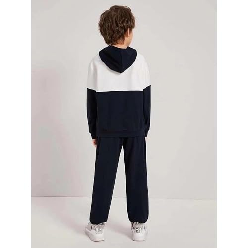 Image of 2-6T Toddler Baby Boy Clothes Color Blocking Hoodies + Pants Fall Winter Outfits