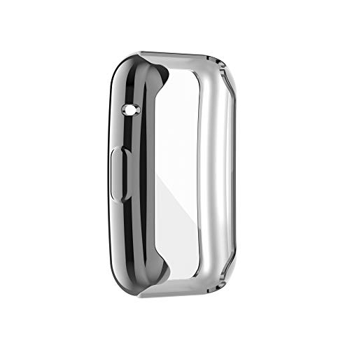 TenCloud Cases Compatible with Huawei Watch Fit Smartwatch Men Women Watch Case Soft TPU Shockproof Bumper Cover Screen Protector Case for Watch Fit Accessories (Black+Clear)