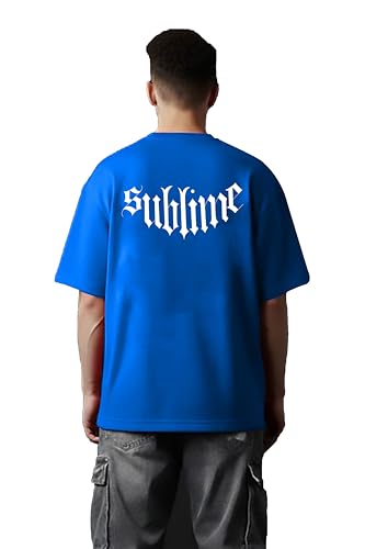 Image of Men's Oversized T-Shirt, 100% Cotton, Round Neck, Short Sleeve, Printed Chest and Back, Casual Summer Wear, S to 3XL