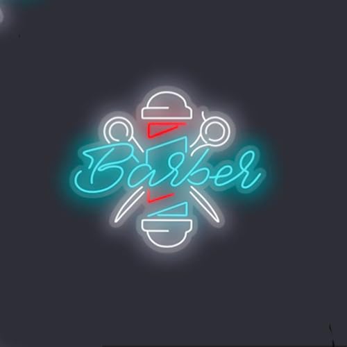 HFHungkeong Letrero de neón regulable para peluquería, luces LED de neón para decoración de ventanas de pared, luces decorativas de barbería para decoración de salón para estilista, 40,6 x 31,8 cm