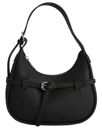 Small Crescent Shoulder Bag for Women Vegan Leather Crossbody Purse Cute Y2K Underarm Hobo Bag Mini Tote Handbag 2025