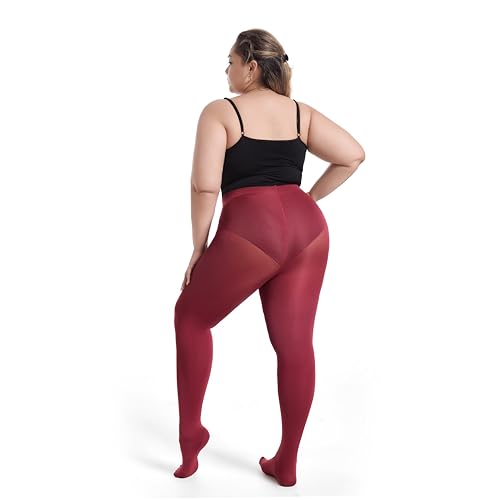 Image of Frola Plus Size Fleece Lined Tights Women Winter Warm Thermal Tights, 11+ Colors High Waisted Opaque Pantyhose