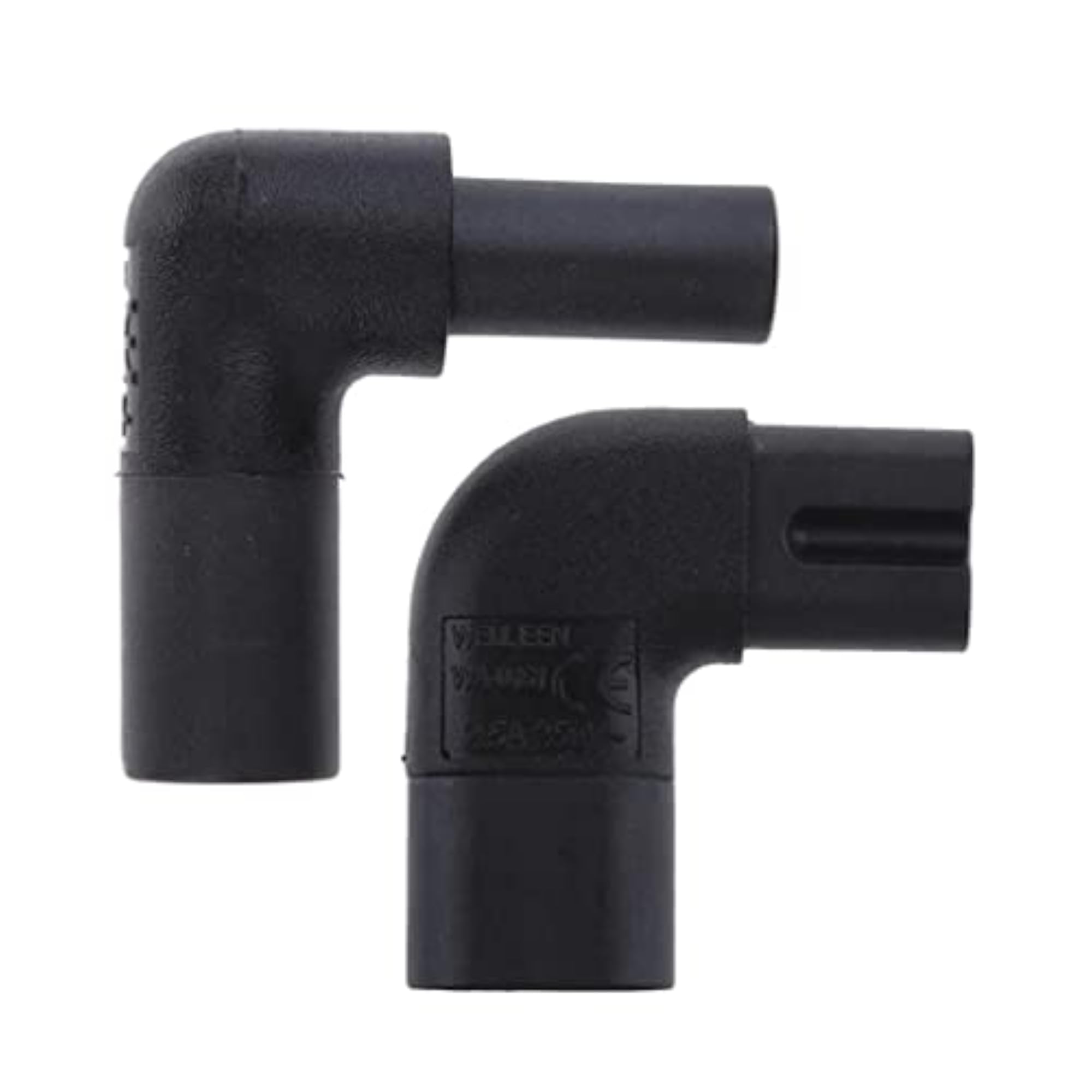 2 Pcs IEC320 C7 to C8 Right Angle AC Power Adapter Extension