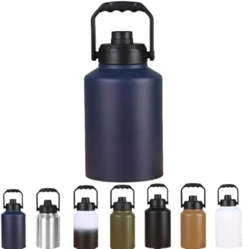 Zxyler キャンプ・スポーツ用水筒 リットル大容量 ステンレス真空二重構造 炭酸飲料対応漏れ防止 直飲み/注ぎ飲み両用 保温保冷 お手入れ簡単 屋外・日常兼用