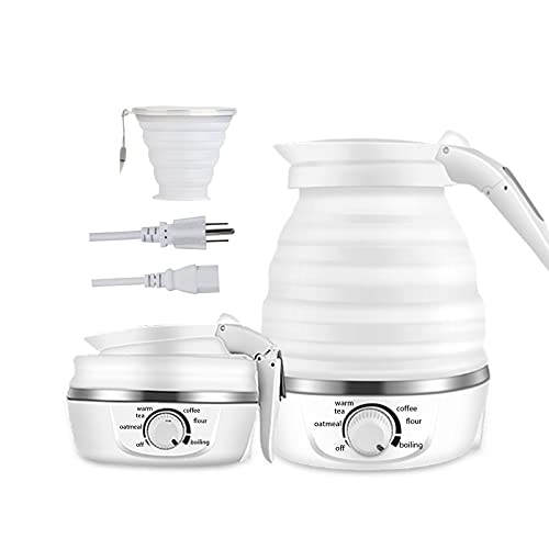 RAREONES 0.6L Foldable Travel Kettle | Portable Electric Tea Kettle with Cup | Temperature Control & Auto Keep Warm,Collapsible & Folding Small Kettle for Boiling Water