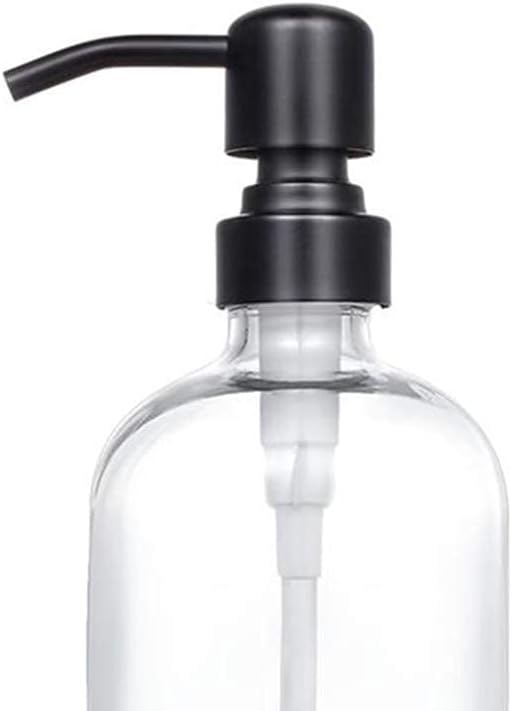 Clear Glass Jar Soap Dispenser, Matte Black, 16oz