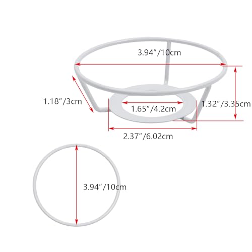 Image of KUMGROT 3.94 Inch Lamp Shades, Creative Harp Shade, Metal Iron Lamp for Bedroom And Living Room Lamps, 2 Set White Shade Frame