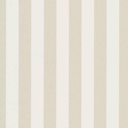 Erismann Papier peint | Collection Versailles | 10290-02 | Papier peint intissé | Rayures/vagues | 0,53 x 10,05 m | Crème | Salon | Couloir | Bureau | Cuisine | Salon
