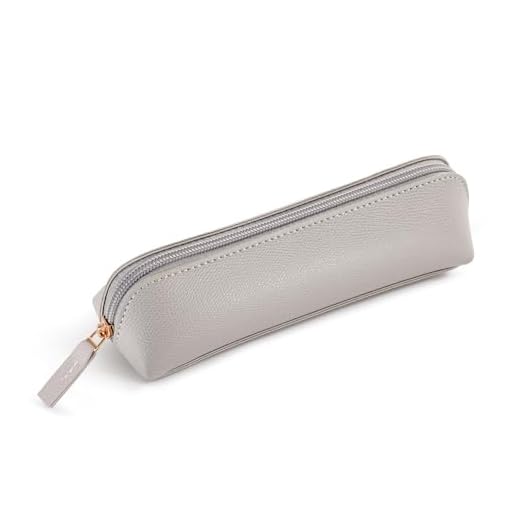 Miquelrius - Portatodo Ovalado, Estuche 1 Compartimento, Tamaño 190 x 55 x 30 mm, Material Exterior y Tirador de PU símil Piel, Cierre Cremallera, Color Gris