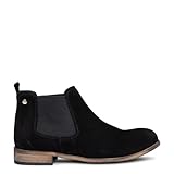 miMaO Botines bajos con elásticos laterales en piel NEGRO serraje, EU 38