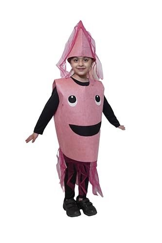 Image of Kaku Fancy Dresses Polyester Jelly Fish Cutout For Kids, Water Animal Costume For Boys & Girls (Freesize /Only Cutout With Cap), Pink