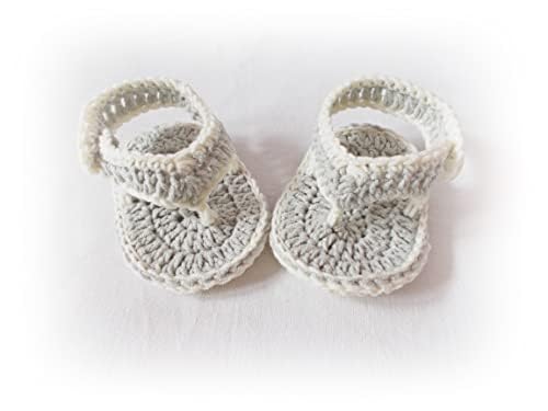 Crochet Baby Shoes, Newborn Flip Flops, Baby Sandals (9-12 months)2