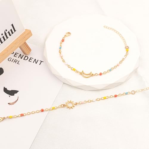 Image of Matching Aunt and Niece Bracelet for 2, Sun and Moon Bracelets for Aunt and Niece Inspirational Jewelry Christmas Birthday Gifts Aunt and Niece Gifts