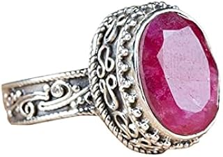 Ruby Ring, Solid Sterling Silver, Oval Shape Ruby Jewelry, July Birthstone, Vintage Ring, Ruby Jewelry, Christmas Gift, Unique Ring To Gift, Promise Ring, Healing Crystal
