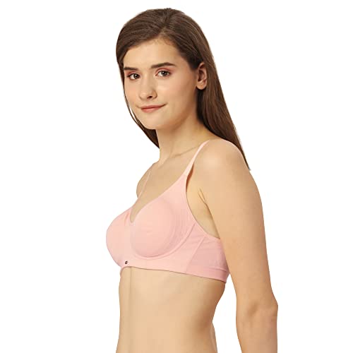 Image of SOIE Women's Cotton Spandex Non Padded Non Wired Full Coverage Encircled T-Shirt Bra with Adjustable Straps & U-Back - Everyday Comfort Fit
