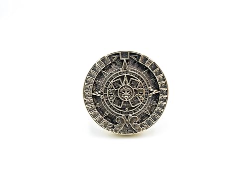 Tribal Mayan Aztec Calendar Sun Mayan Ring Brass Jewelry Br-63
