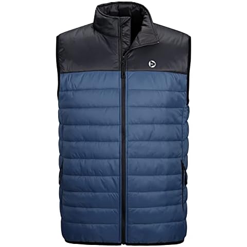 Outdoor Ventures Men's Hybrid Gilet Jacket Down Outerwear Vest Bodywarmer Packable Quilted Puffer Padded Vest Outerwear Windproof Sleeveless Jacket for Golf Running Hiking Horse Riding Cover