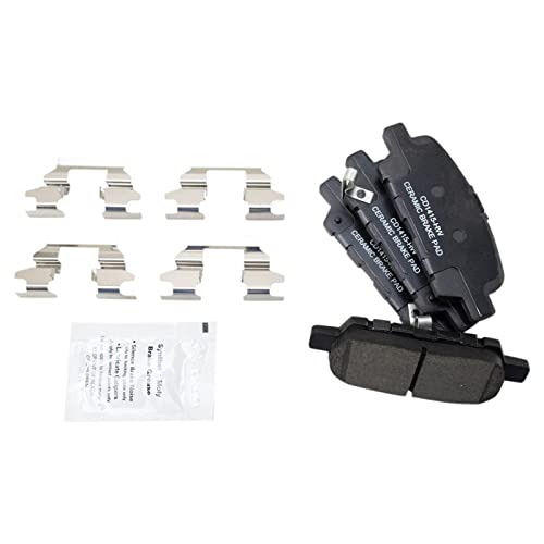 Image of TRQ Rear Brake Pad and Rotor Set Ceramic Coated Rotors Compatible with 2003-2005 Infiniti G35 350Z 2011-2017 Nissan Leaf 2014-2017 Juke Rogue