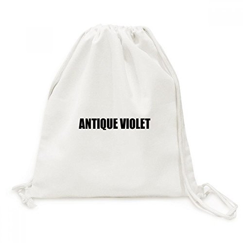 Sac à dos toile noire avec motif Violet Antique artistique et cordons de serrage épais