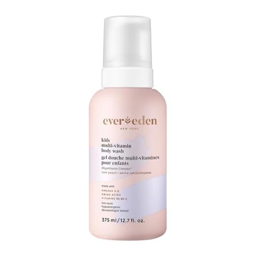 Evereden Kids Body Wash: Cool Peach, 12.7 fl oz. | Plant Based and Natural Kids Skin Care | Non-toxic and Organic Ingredients | Multi-Vitamin Skin Care for Kids