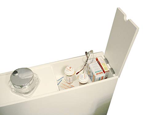 Vidanaticle Bathroom Floor Wood Cabinet In White, Fully Assembled. Ideal To Store Toilet Papers, Cleaning Products And Bathroom Accessories, 6.25 X 19.75 X 22.75 Inches, White #TOP3