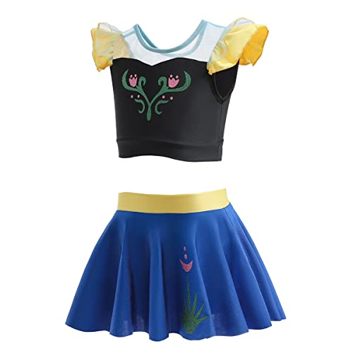 Image of MYRISAM Girls Princess Two Piece Tankini Swimsuits Cosplay Party Bathing Suits Ruffles Beach Surf Swimming Swimwear Bikini Set 3-4T