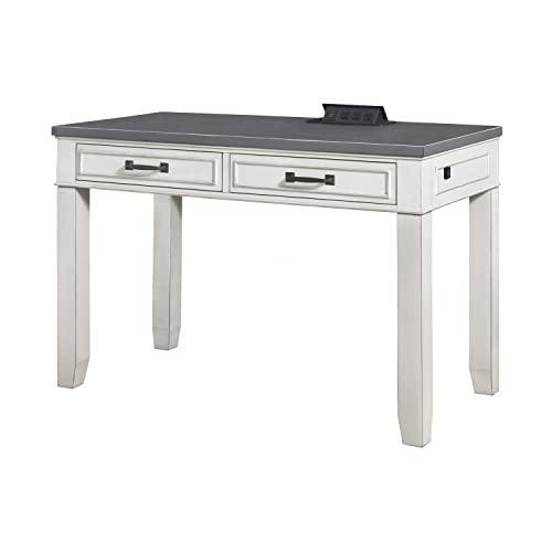 Martin Svensson Home Del Mar White And Grey 48" Fingerprint Lock Desk #TOP22