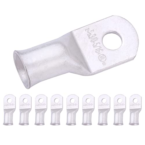 Image of SELTERM 10pcs 3 /0 AWG 5 /16 inch Stud Marine Grade Tinned Copper Battery Lugs