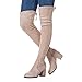 N.N.G Women Over Knee Boots Thigh High Suede Block Lace Up Khaki Size 9.5 Winter Long Fashion Autumn Quality Comfort Round-toe