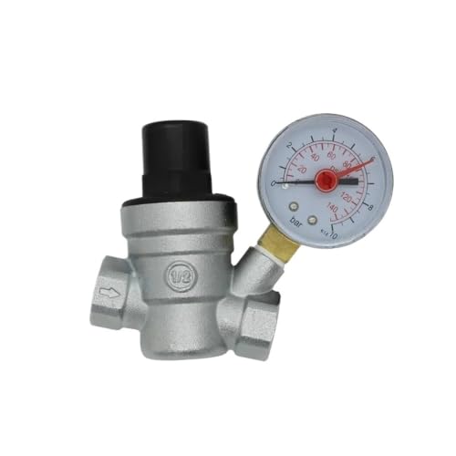 Réducteur de pression d'eau DN15 régulateur chromé avec manomètre