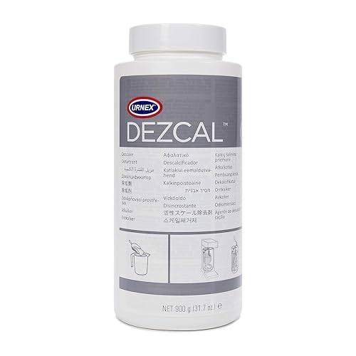 Urnex Dezcal Coffee and Espresso Machine Descaler Activated Scale Remover - 900g Bottle - Fast Effective Descaling Of Boilers and Heating Elements Faucets Spray Heads Milk Systems
