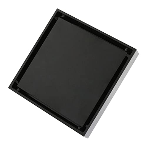 Unsichtbarer Bodenablauf, 10cm / 3.9in Edelstahl Duschablauf, Boden Abfluss Abdeckung mit 1,3 mm Schwarzer Unsichtbarer Einbettziegel Verdrängung Filter Geruchsdichter Duschrinne Ablaufrinne
