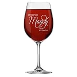 The Wedding Party Store, Personalized Bridesmaids Wedding Party Wine Glasses - Custom Etched and Engraved