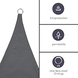 Perel Kwadratowy żagiel przeciwsłoneczny 5 x 5 m z oddychającego i przepuszczalnego HDPE, ochrona UV 90%, antracytowy