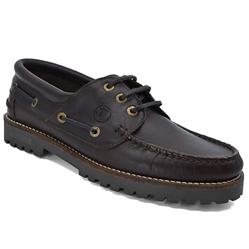 Chaussures bateau Reynisfjara Seajure en cuir marron foncé pour homme